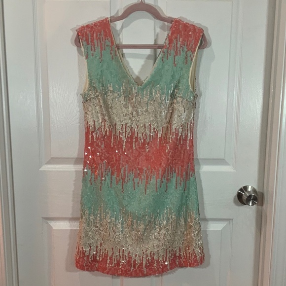 Skies Are Blue Anthropologie Sequin Wedding Party Sleeveless Mini Dress Size XS - Picture 10 of 10